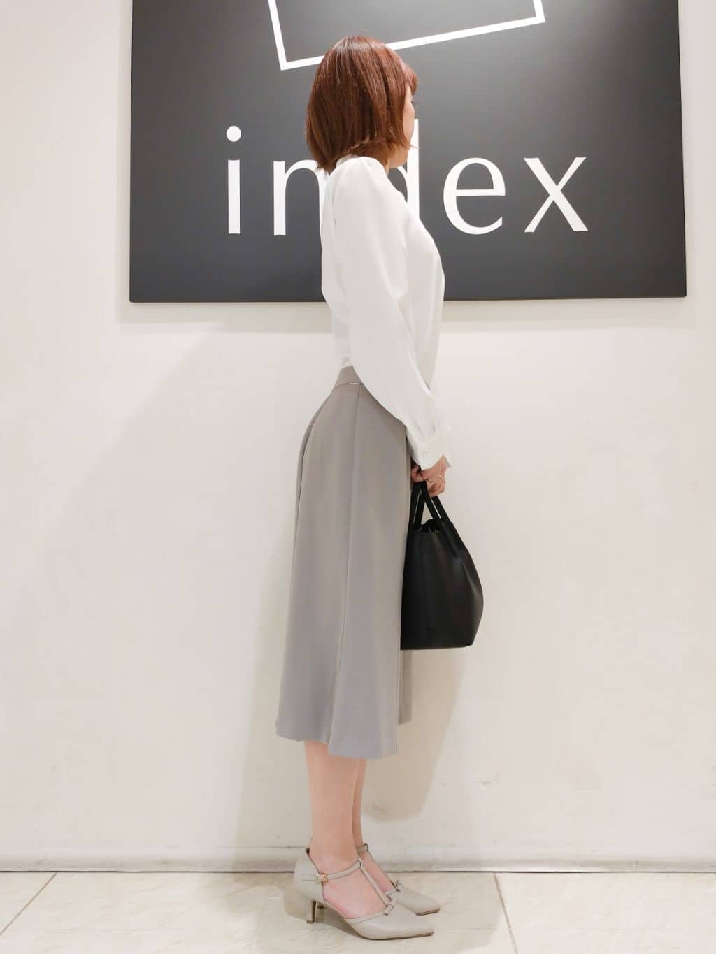 n.さんの「index｜◆【2WAY】フラワーパーツ合皮ミドルトートバッグ」を使ったコーディネート