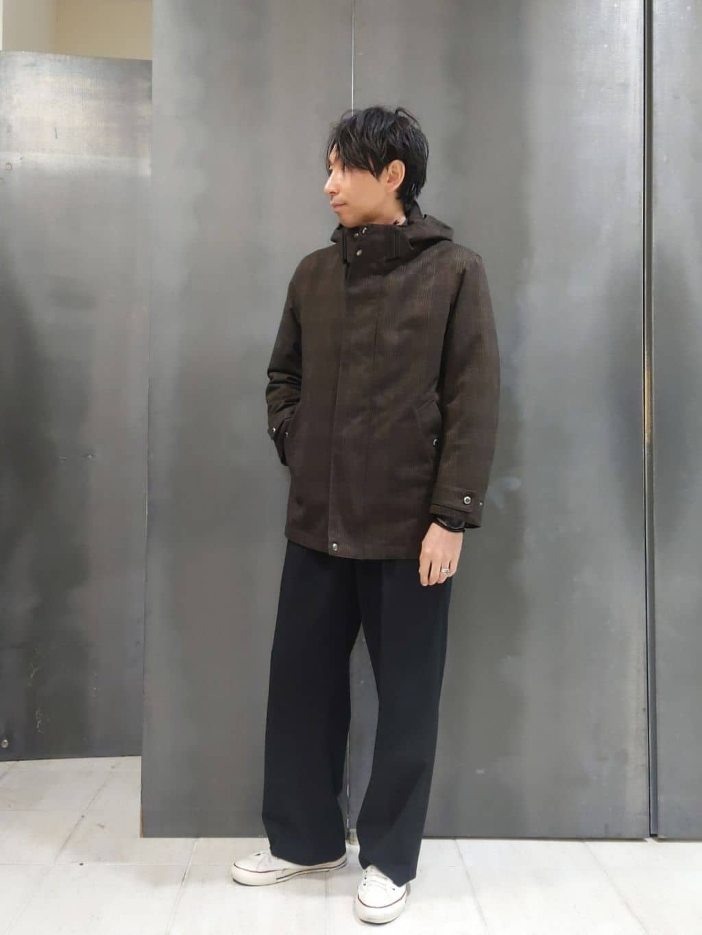 kawamuさんの「TAKEO KIKUCHI｜【3WAY】ジャカード グレンチェック ダウンライナー ブルゾン」を使ったコーディネート