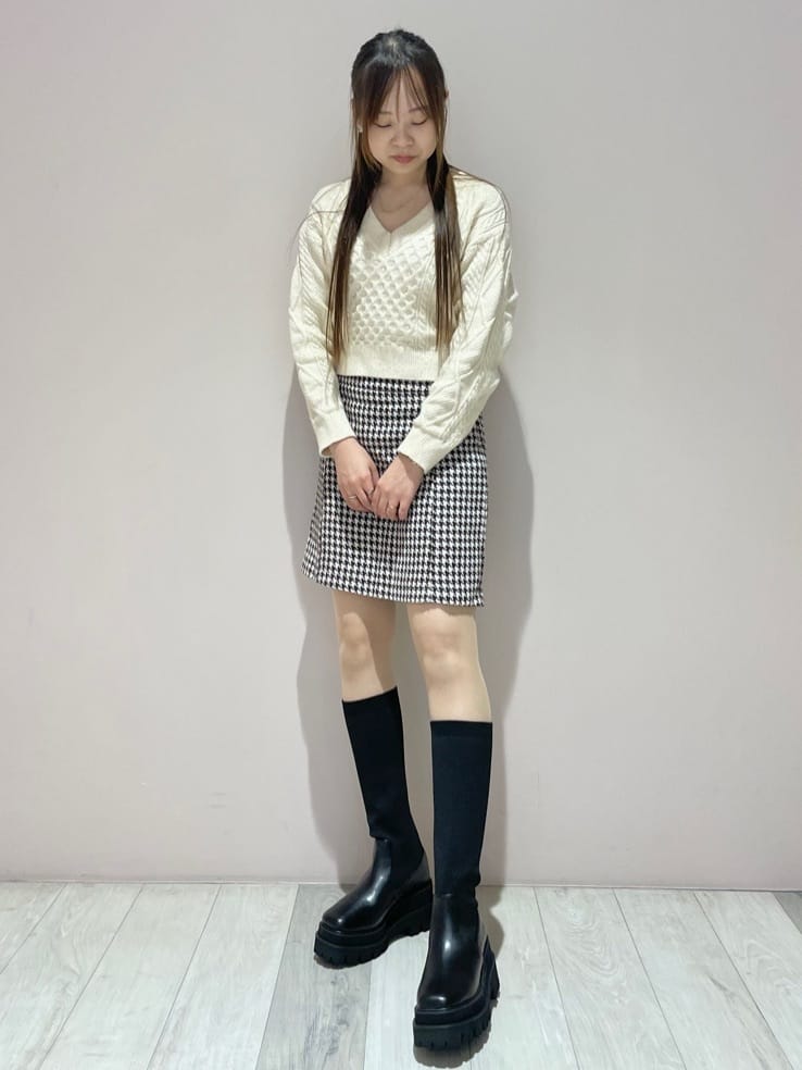 azusaさんの「ESPERANZA｜ニットロングブーツ」を使ったコーディネート