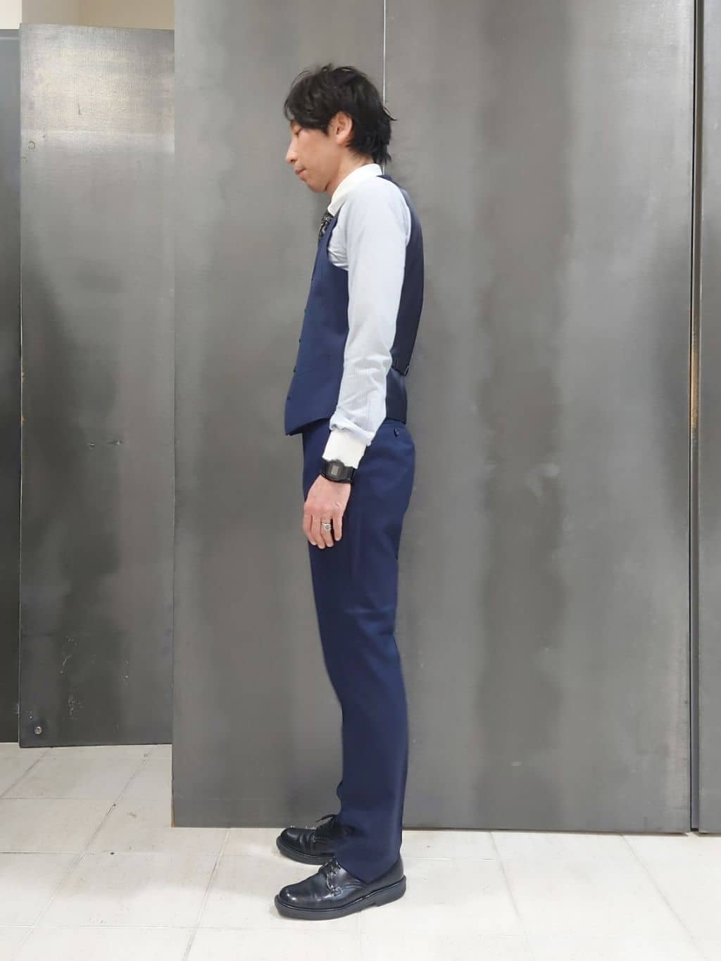 kawamuさんの「TAKEO KIKUCHI｜【Three by Three】シャイニーシャークピンヘッド スーツ/3ピース対応可」を使ったコーディネート