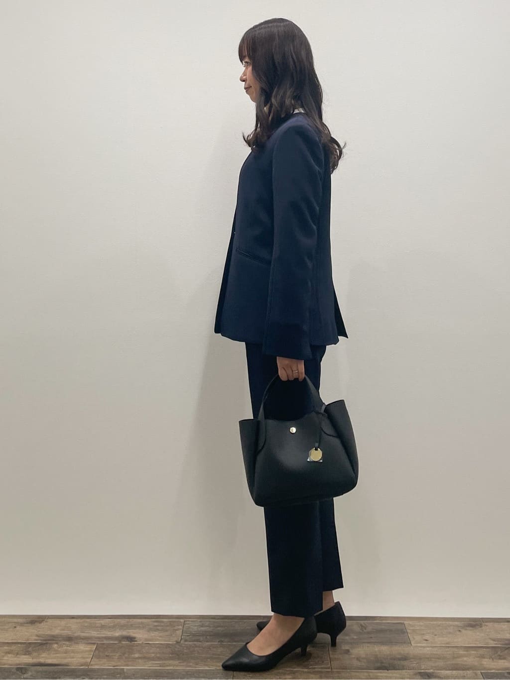 Aikoさんの「OPAQUE.CLIP｜《通勤／セットアップ対応》Vネックジャケット／ダブルクロス【洗濯機洗い可】」を使ったコーディネート