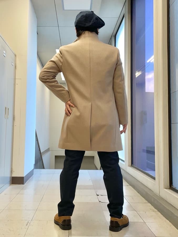 MAKOTO AIさんの「TAKEO KIKUCHI｜【ウールカシミヤブレンド】ビーバー調 スタンドカラー コート」を使ったコーディネート