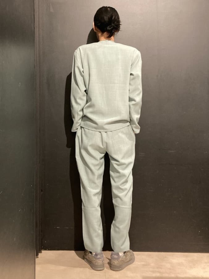 538961276さんの「THE SHOP TK｜◆【CAVIAN/キャビアン】リサイクルシャークスキンノーカラーカーディガン セットアップ可」を使ったコーディネート