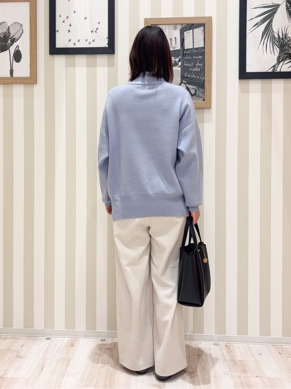 ちーさんの「SHOO･LA･RUE｜◆【洗える/ちくちくしにくい/静電気軽減】スウェットライク ハイネックニット」を使ったコーディネート