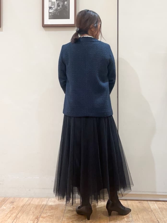 harusakuさんの「SHOO･LA･RUE｜◆【S-3L/セレモニーからデイリーまで】フリンジツイードジャケット」を使ったコーディネート