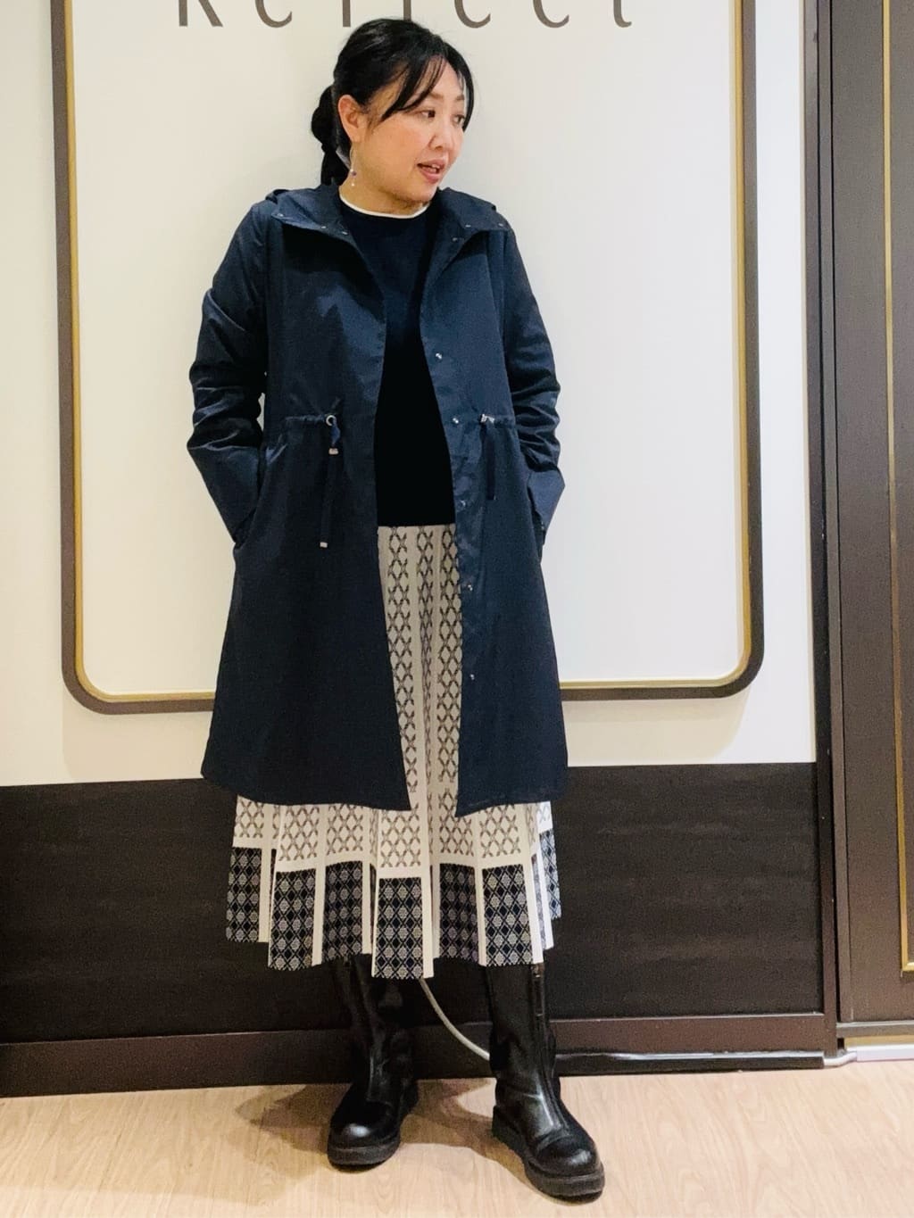 かまちゃんさんの「Reflect｜◆【WEB限定カラーあり／セットアップ可】ダブルジャカードニット」を使ったコーディネート