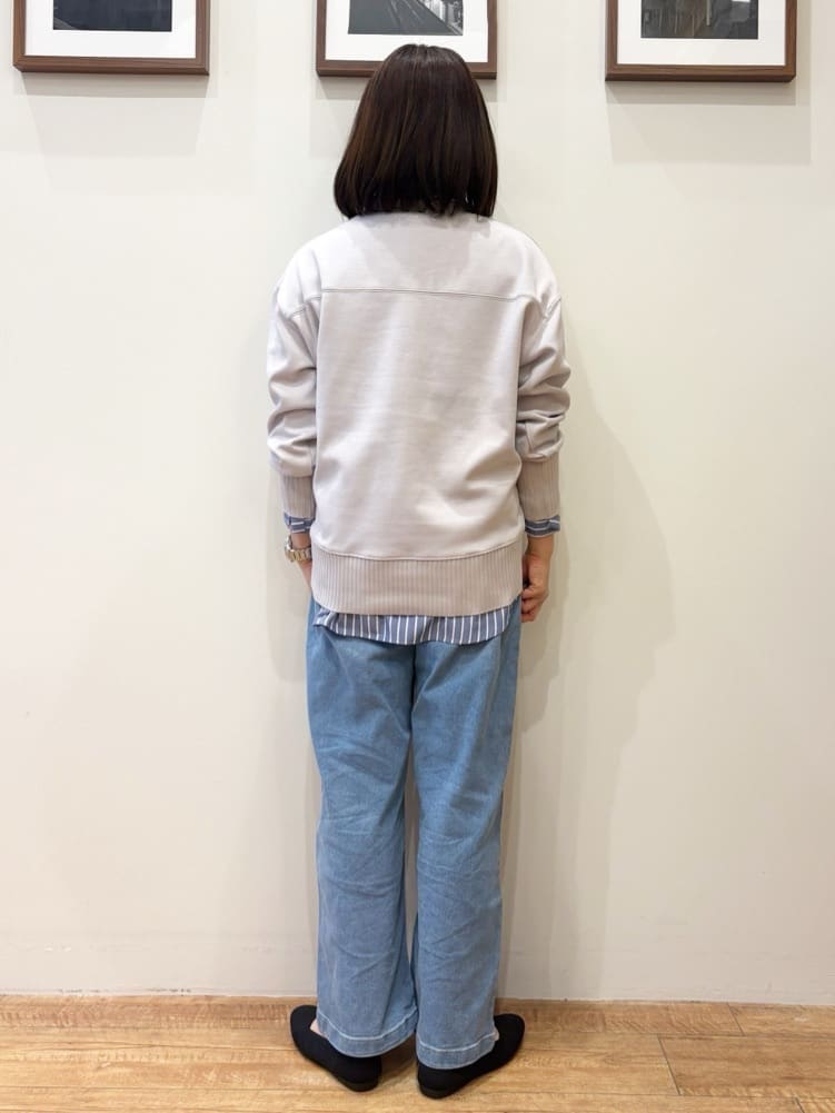 きっちょんさんの「SHOO･LA･RUE｜◆【洗える/S-LL】長めのリブでお袖すっきり 異素材トップス」を使ったコーディネート