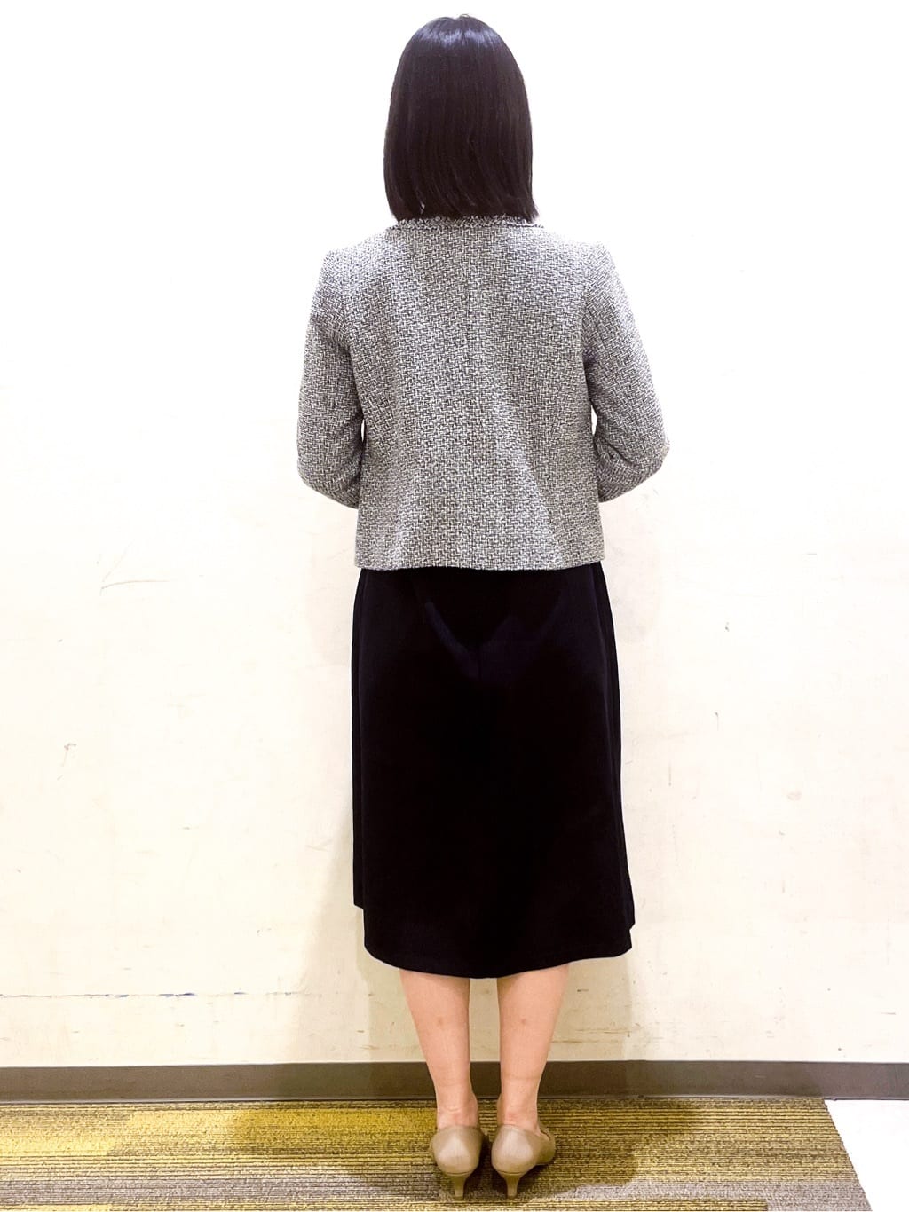 カオハルさんの「index｜◆＜通勤・セレモニー／セットアップ対応＞ノーカラーツイードジャケット【洗える】」を使ったコーディネート
