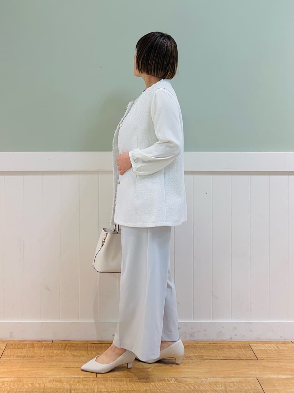 タナさんの「SHOO･LA･RUE｜【S-5L/洗濯機可/2WAYストレッチ】ダブルクロスワイドパンツ」を使ったコーディネート