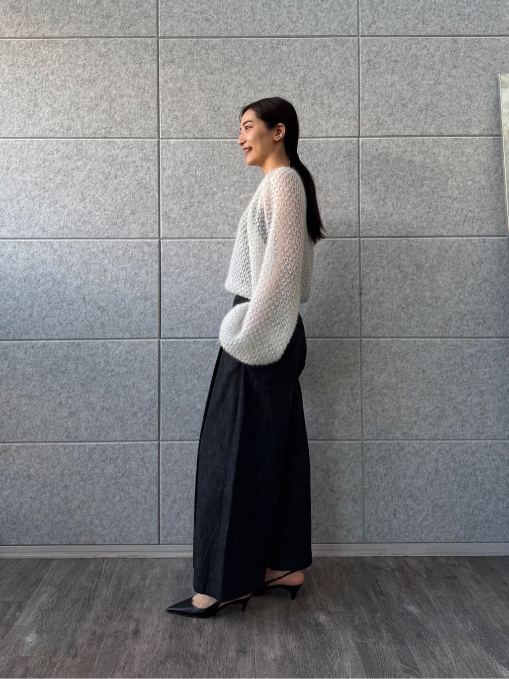 uchi__yamaさんの「CODE A｜2way sheer mohair pullover」を使ったコーディネート