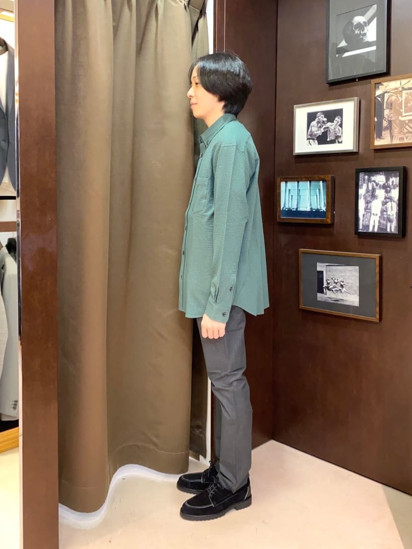 コバヤシさんの「TAKEO KIKUCHI｜【Made in JAPAN】播州織 ヘリンボン ストレート パンツ」を使ったコーディネート