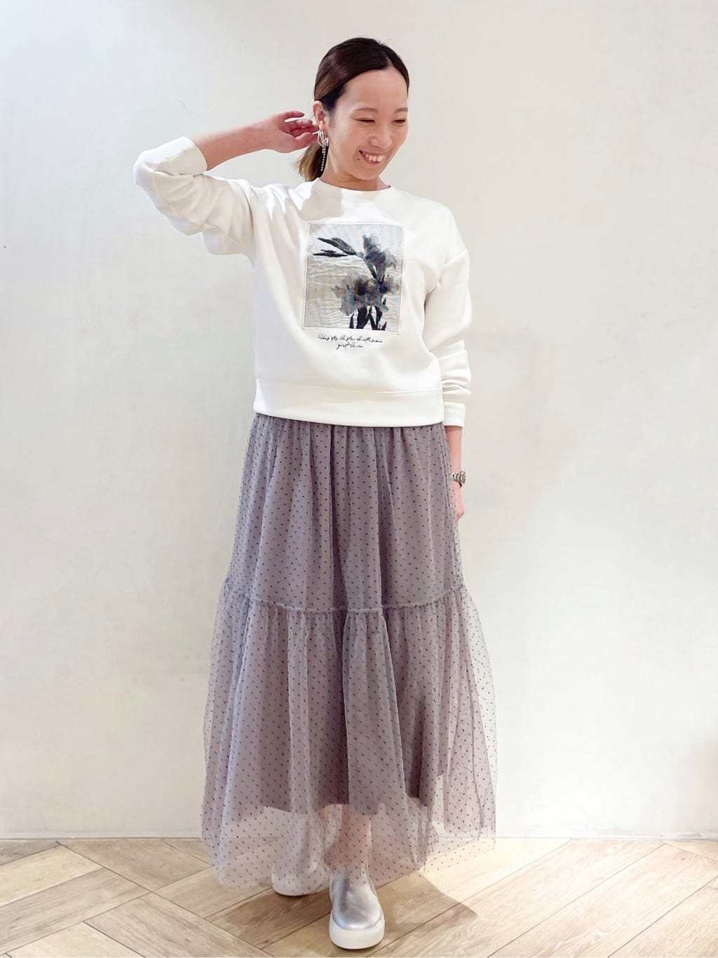 makiさんの「index｜◆フォト刺繍トップス【洗濯機洗い可】」を使ったコーディネート