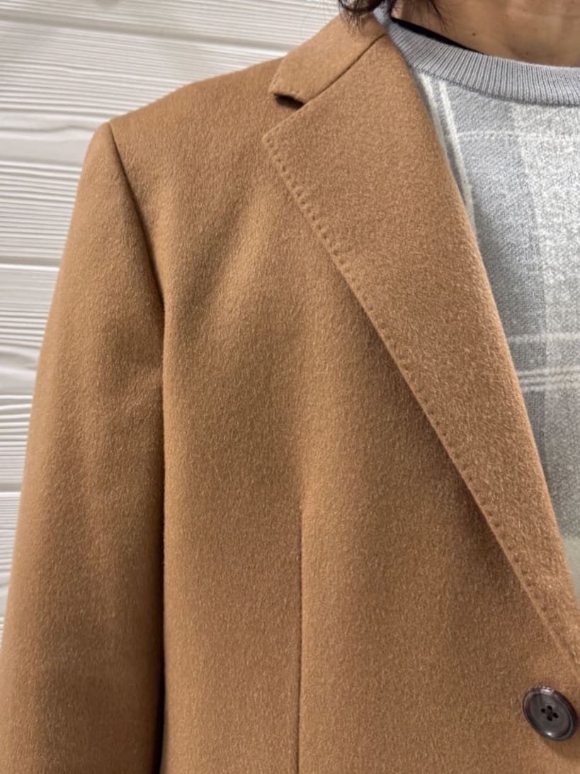 井出恭輔さんの「TAKEO KIKUCHI｜ウールカシミヤブレンド チェスターコート」を使ったコーディネート