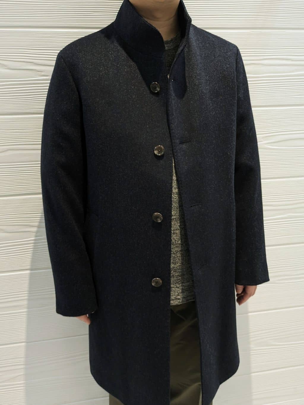 かずさんの「TAKEO KIKUCHI｜【ウールカシミヤブレンド】ビーバー調 スタンドカラー コート」を使ったコーディネート
