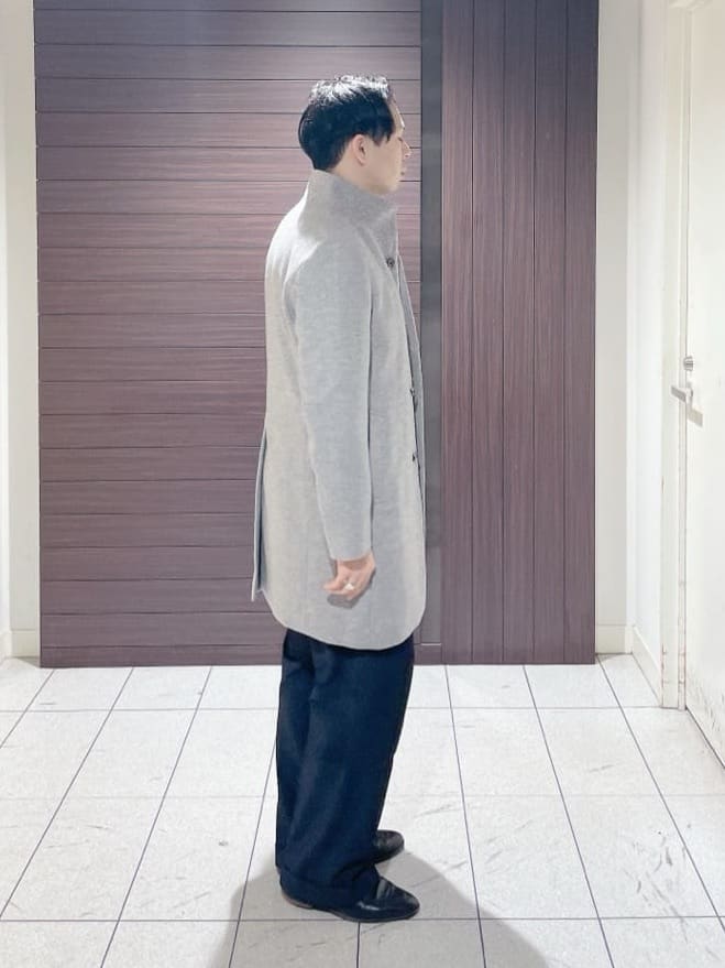 ToyoPさんの「TAKEO KIKUCHI｜【ウールカシミヤブレンド】ビーバー調 スタンドカラー コート」を使ったコーディネート