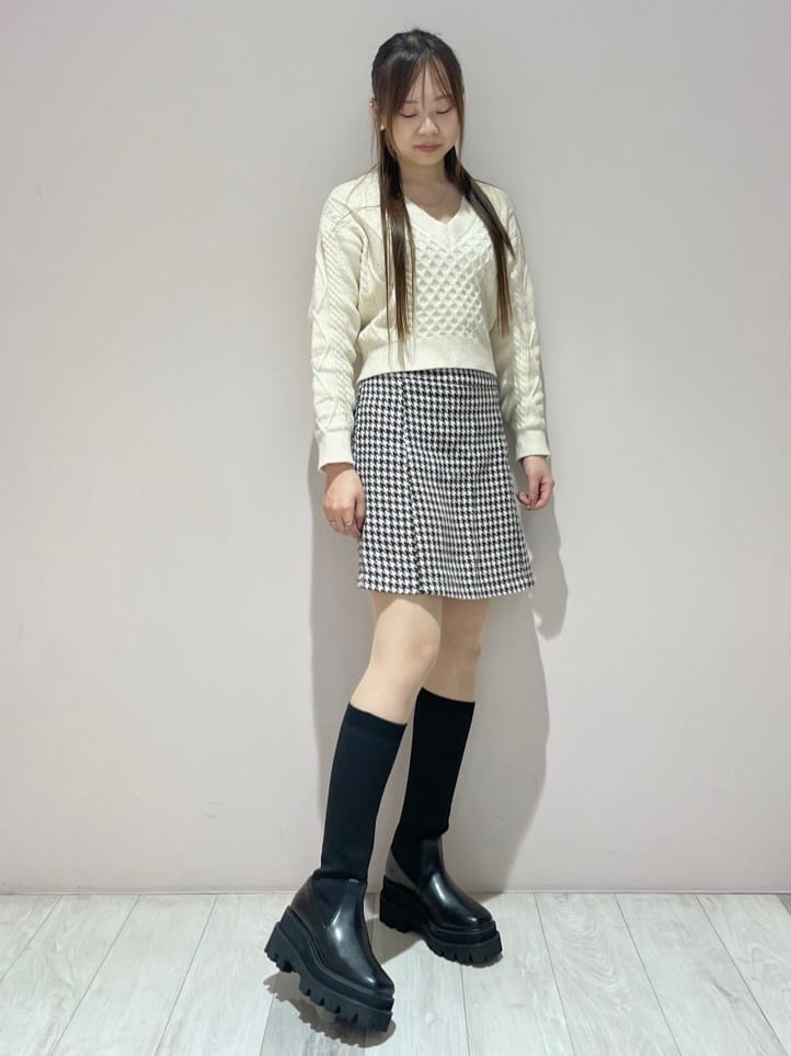 azusaさんの「ESPERANZA｜ニットロングブーツ」を使ったコーディネート