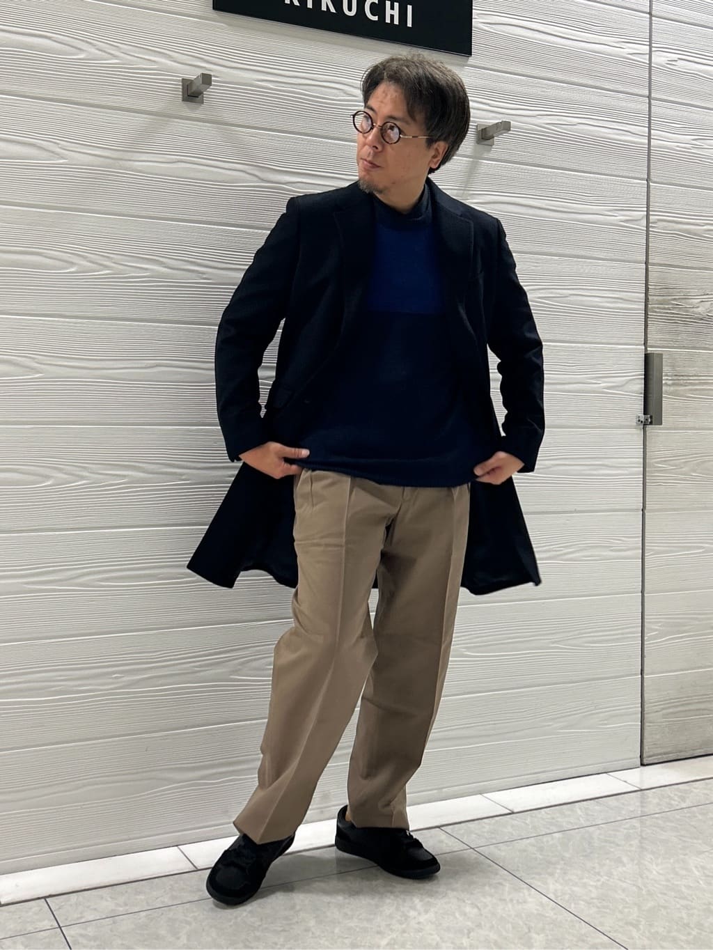 すーさんの「TAKEO KIKUCHI｜ウールカシミヤブレンド チェスターコート」を使ったコーディネート