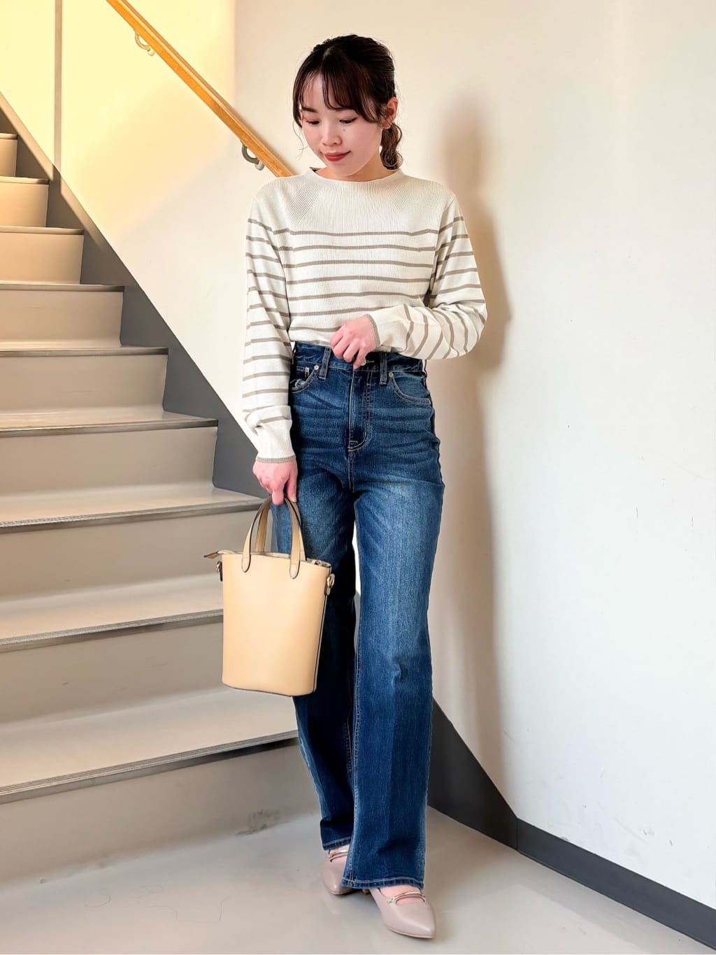 momoさんの「grove｜◆【洗える】毛玉軽減ニットプルオーバー」を使ったコーディネート