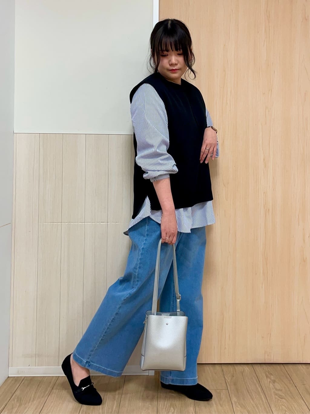 nanaseさんの「SHOO･LA･RUE｜◆【洗える】ニットポインテッドローファー」を使ったコーディネート