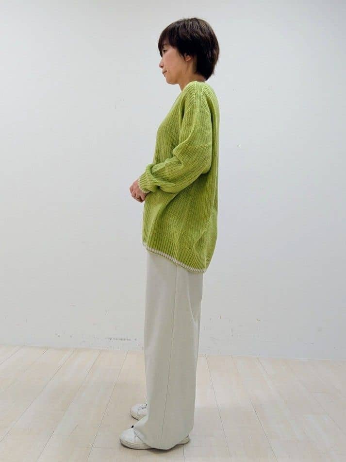 nishiさんの「Reflect｜◆【夏SALE／手洗い可／ホールガーメント（R）】ゆるシルエットニット」を使ったコーディネート