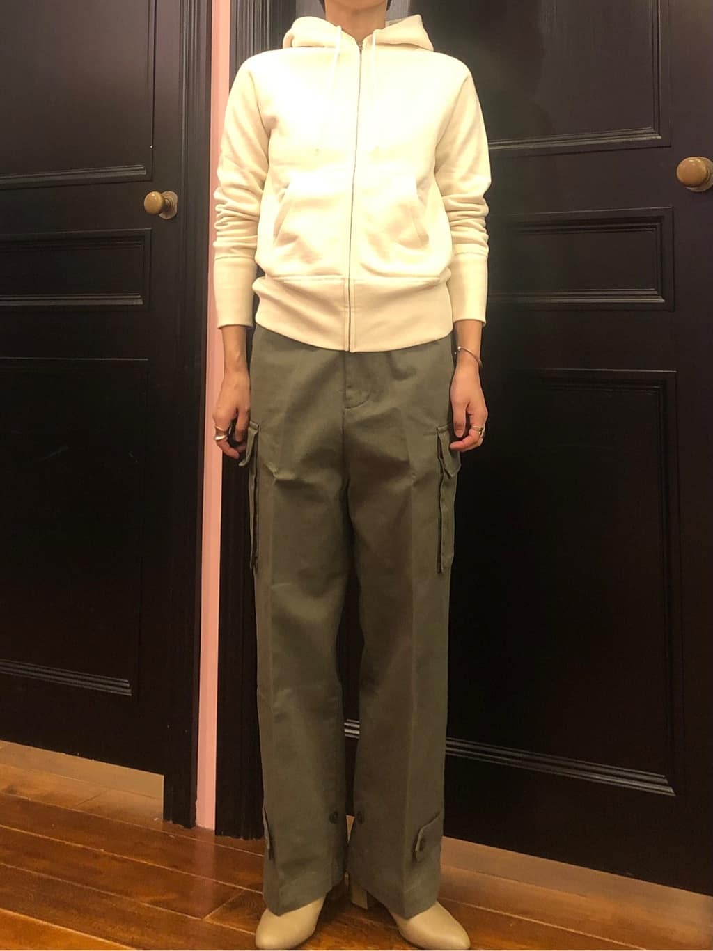 OGATAさんの「DRESSTERIOR｜デキシー吊裏毛ジップアップパーカ」を使ったコーディネート