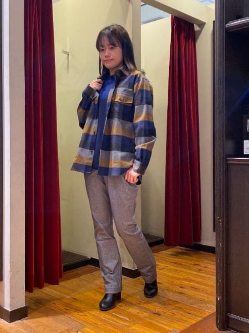 かわぴーさんの「TAKEO KIKUCHI｜【Made in JAPAN】播州織 ヘリンボン ストレート パンツ」を使ったコーディネート