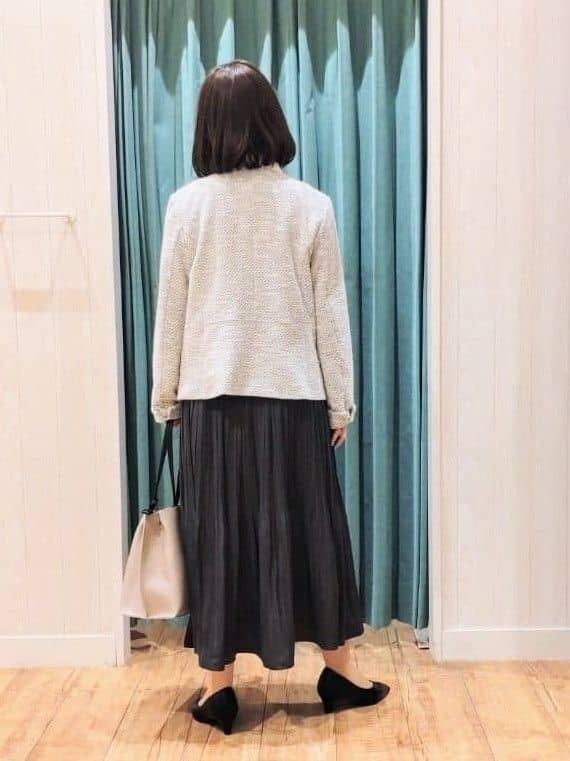 ゆーさんさんの「SHOO･LA･RUE｜◆【S-3L】セレモニーからデイリーにも 軽くて柔らかくて着心地の良い カットツイードジャケット」を使ったコーディネート