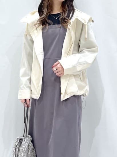 komaさんの「OPAQUE.CLIP｜◆《SS-LLsize》撥水フードブルゾン【洗濯機洗い可／花粉対応】」を使ったコーディネート