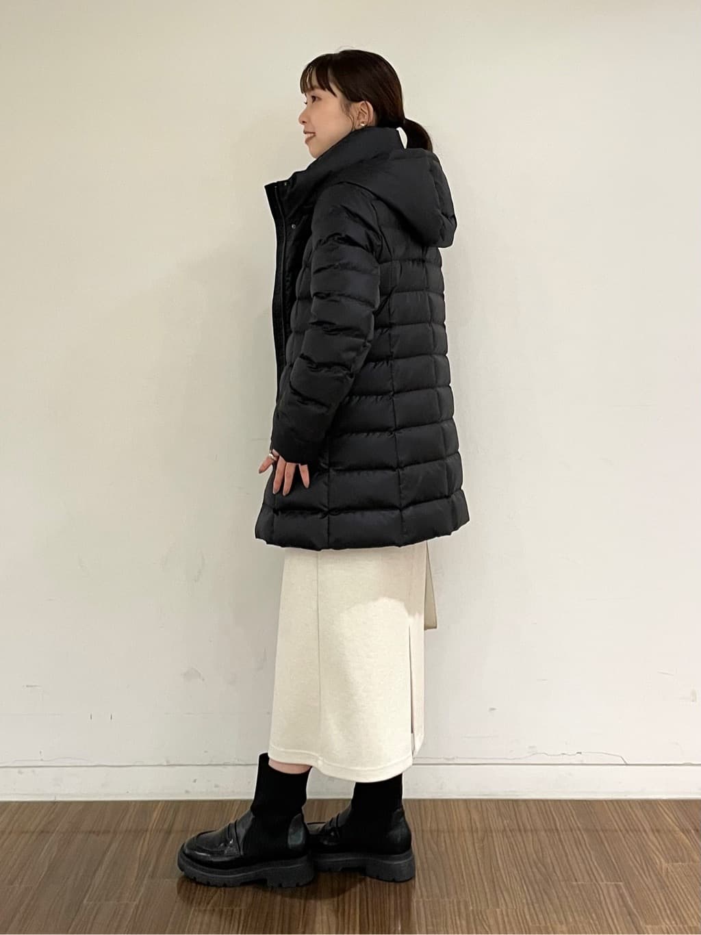 ねねさんの「INDIVI｜◆【合皮／フォーマル】ショルダー付きスクエアバッグ」を使ったコーディネート