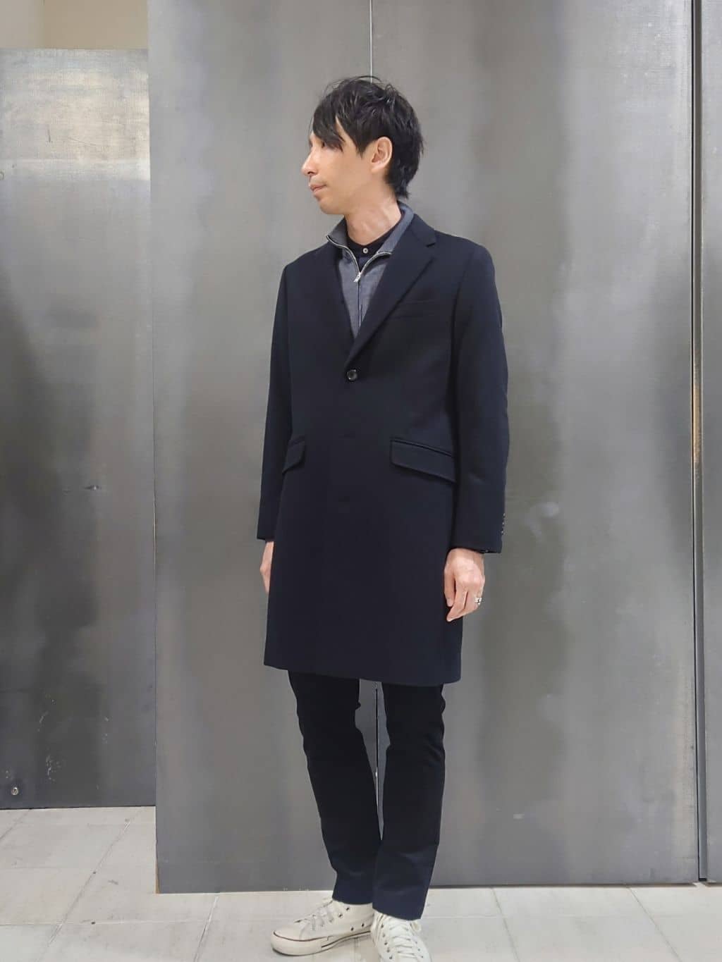 kawamuさんの「TAKEO KIKUCHI｜ウールカシミヤブレンド チェスターコート」を使ったコーディネート