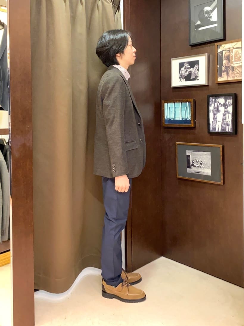 コバヤシさんの「TAKEO KIKUCHI｜【Made in JAPAN】播州織 ヘリンボン ストレート パンツ」を使ったコーディネート