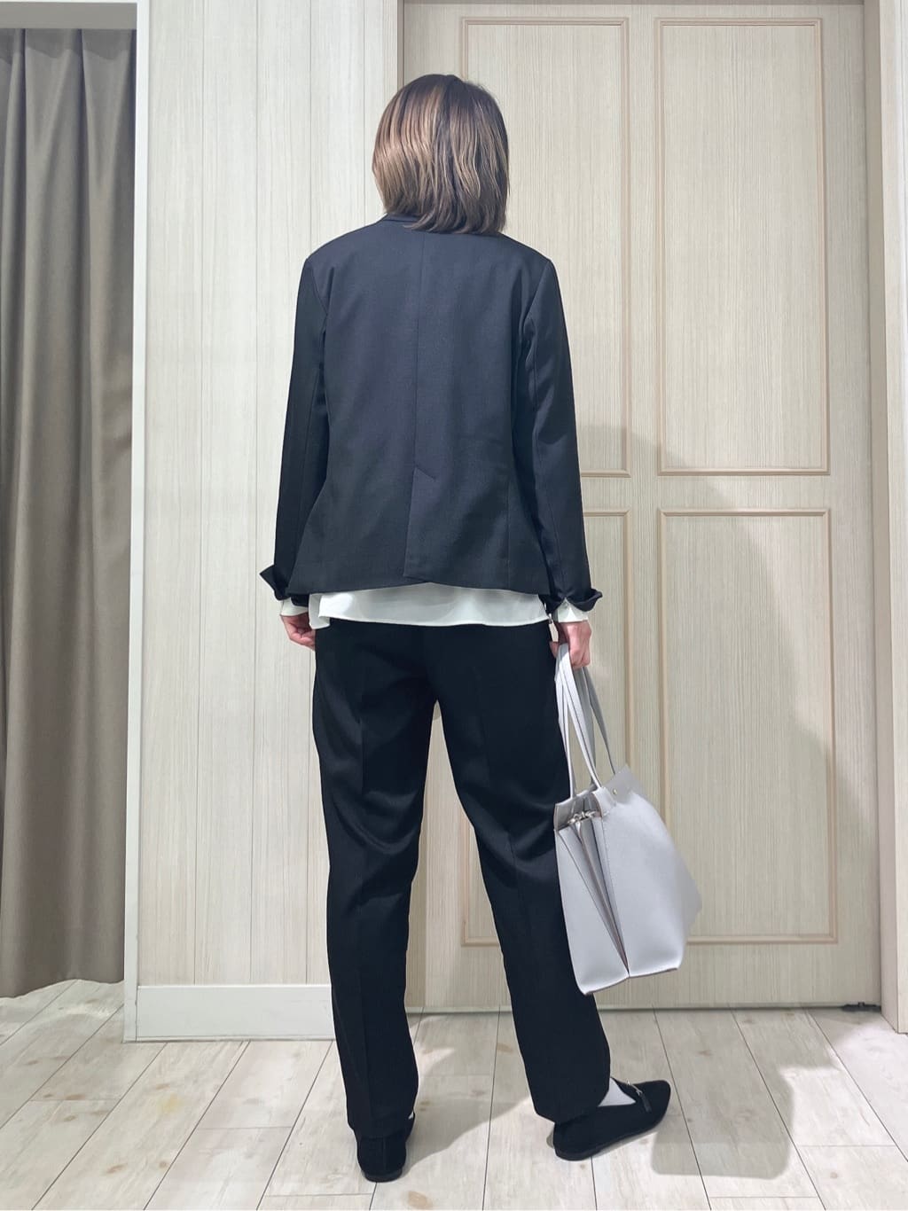 Turnerさんの「SHOO･LA･RUE｜◆【S-LL/セットアップ可/通勤/セレモニー】ノーカラージャケット」を使ったコーディネート