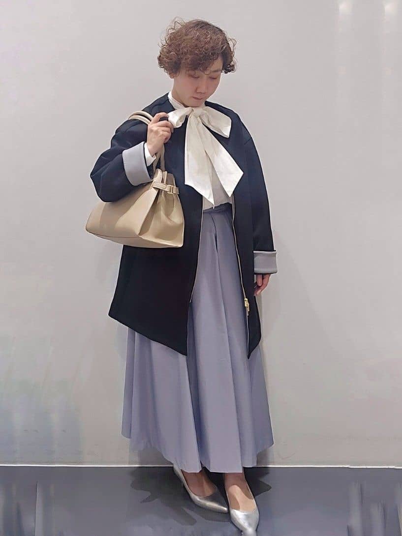 ゆきをさんの「OPAQUE.CLIP｜◆ノーカラーZIPミドルコート【洗濯機洗い可／抗ピル】」を使ったコーディネート