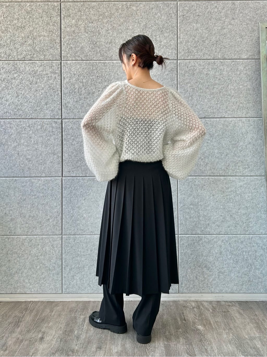 harunaさんの「CODE A｜2way sheer mohair pullover」を使ったコーディネート