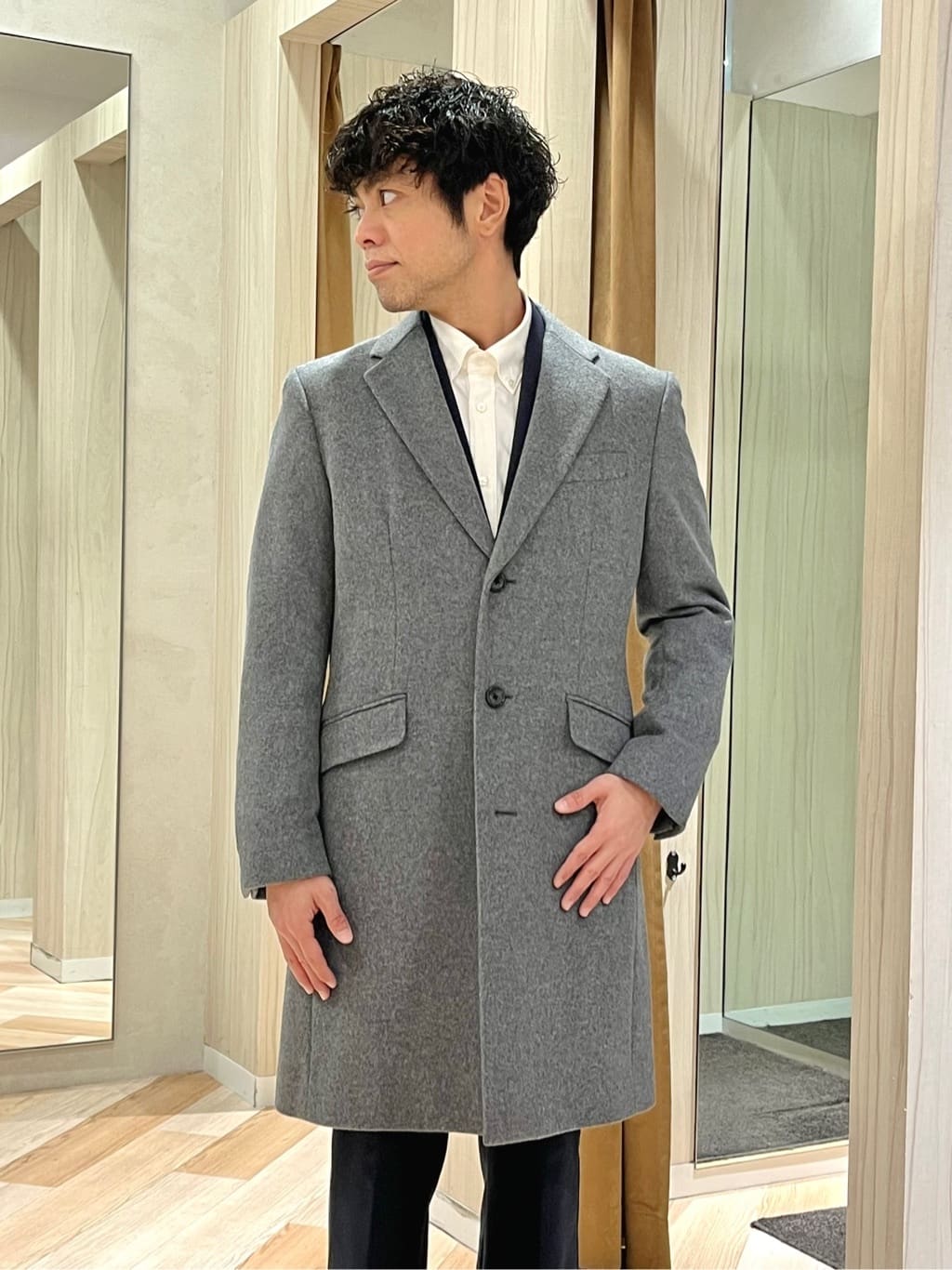 URAさんの「TAKEO KIKUCHI｜ウールカシミヤブレンド チェスターコート」を使ったコーディネート