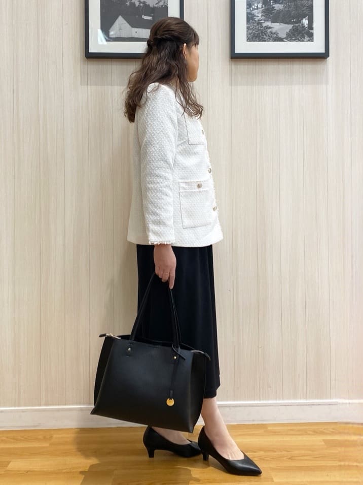 natsuさんの「SHOO･LA･RUE｜◆【S-3L/セレモニーからデイリーまで】フリンジツイードジャケット」を使ったコーディネート