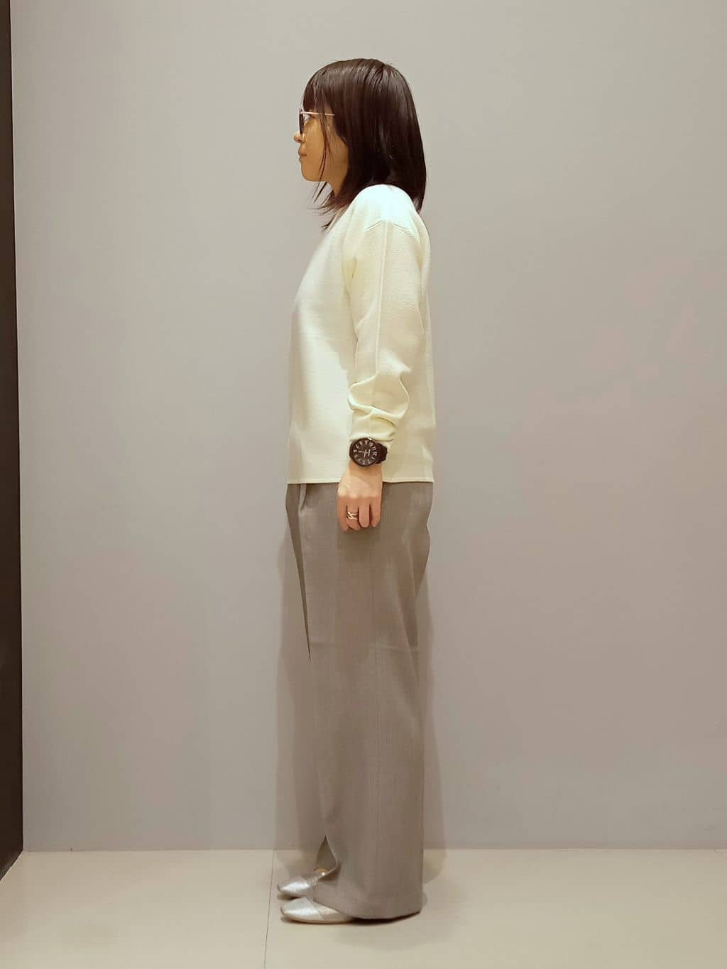 yukaさんの「THE SHOP TK｜◆【毛玉になりにくい/蓄熱性】春色_美人ガーターニット/洗える/体形カバー」を使ったコーディネート