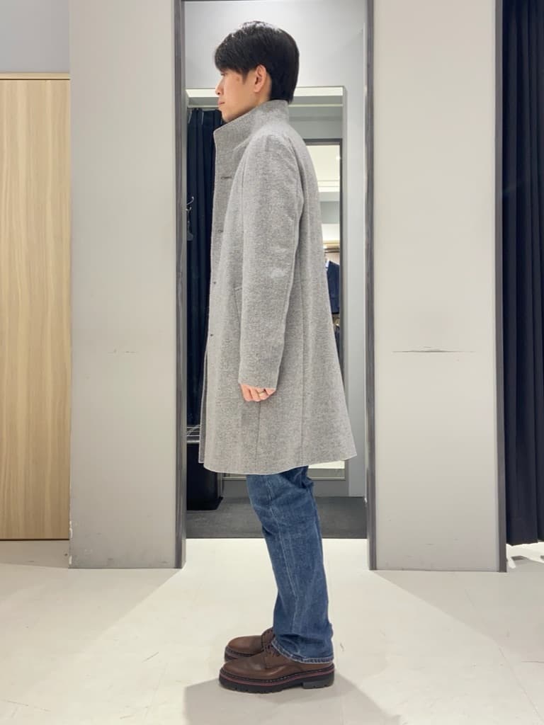 わいずみさんの「TAKEO KIKUCHI｜【ウールカシミヤブレンド】ビーバー調 スタンドカラー コート」を使ったコーディネート