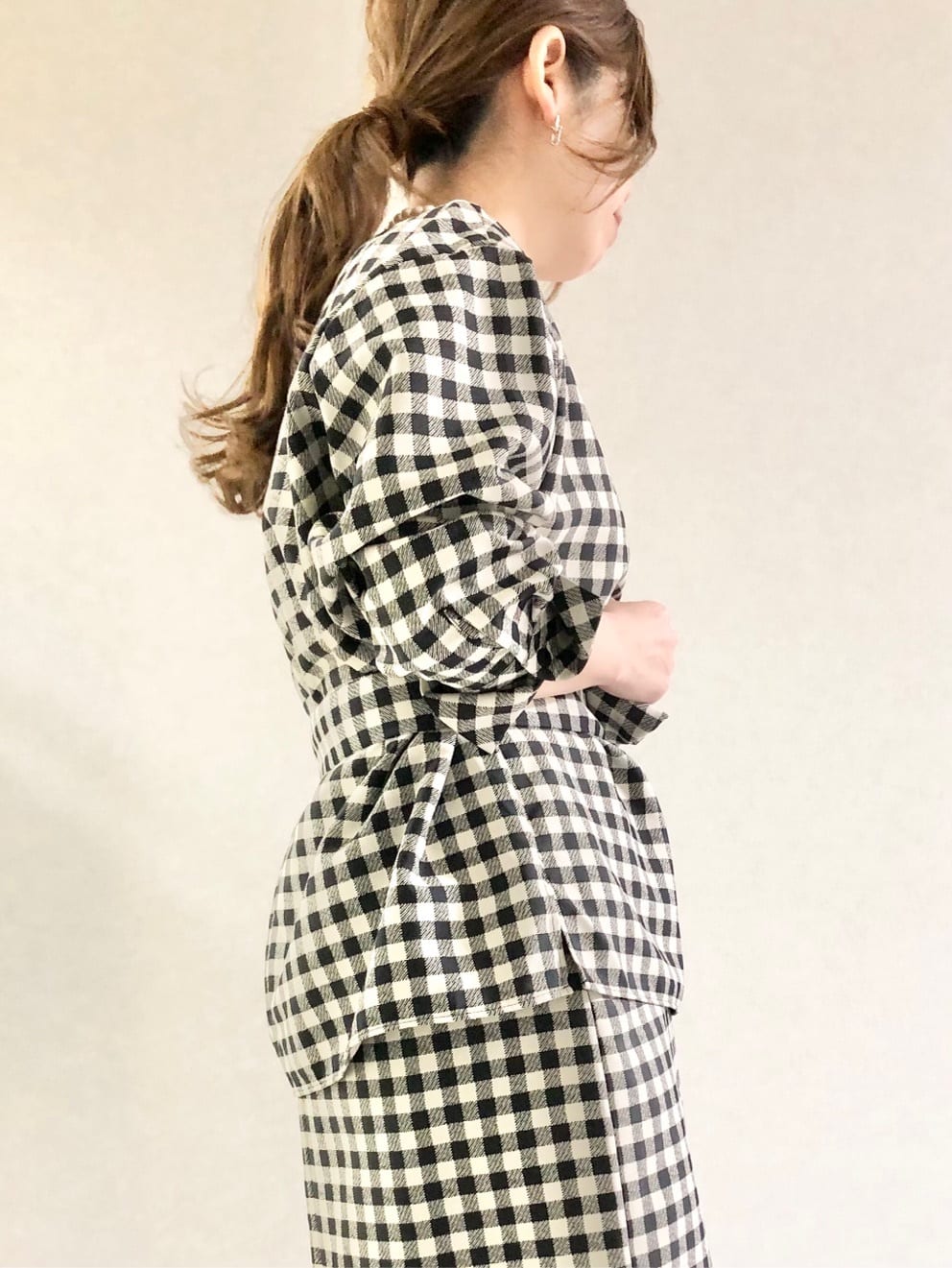 sayuさんの「UNTITLED｜◆【セットアップ可能】ギンガムチェック ブラウス」を使ったコーディネート