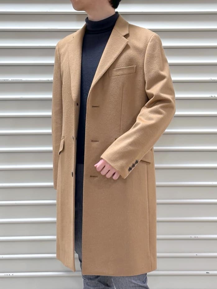 イッシーさんの「TAKEO KIKUCHI｜ウールカシミヤブレンド チェスターコート」を使ったコーディネート