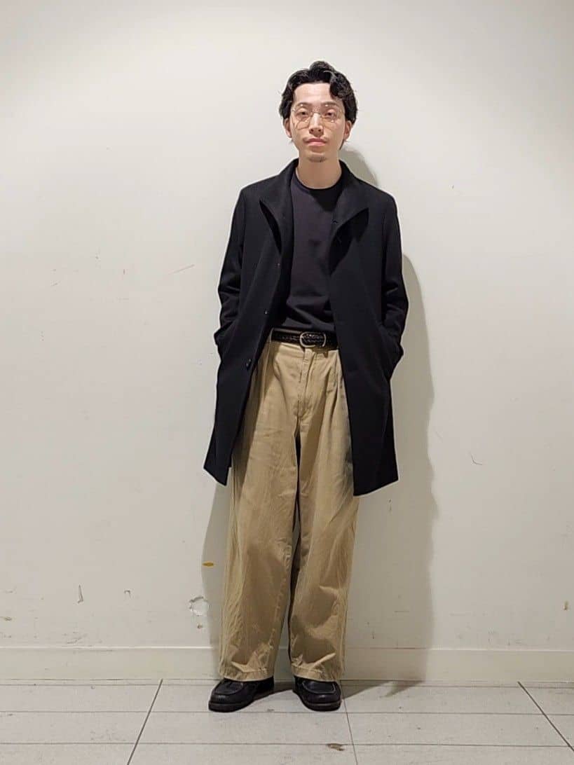 Maedaさんの「TAKEO KIKUCHI｜【ウールカシミヤブレンド】ビーバー調 スタンドカラー コート」を使ったコーディネート