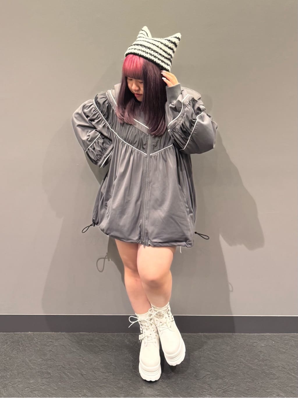 sayakaさんの「ESPERANZA｜ネコミミニット帽」を使ったコーディネート