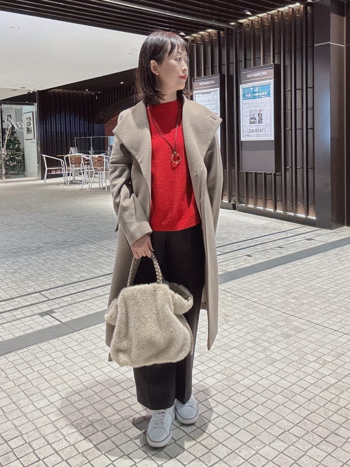 makiさんの「UNTITLED｜【日本製／2WAY衿】スタンドカラー ロングコート」を使ったコーディネート