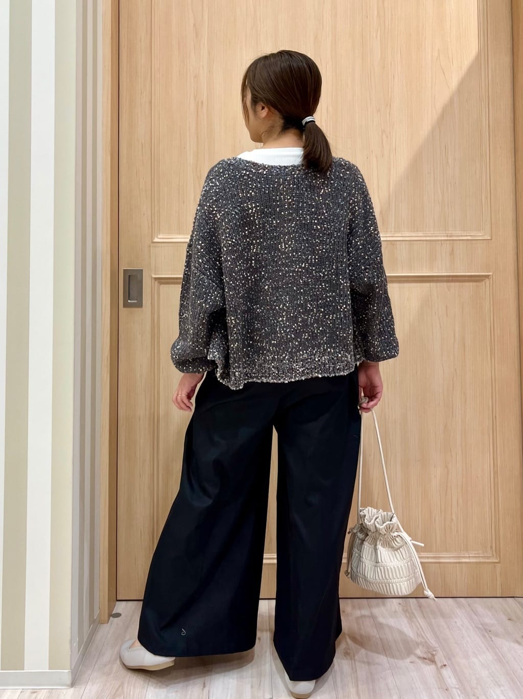Kyokoさんの「SHOO･LA･RUE｜◆【S-LL】重ね着コーデで差をつける お袖チュールリブトップス」を使ったコーディネート