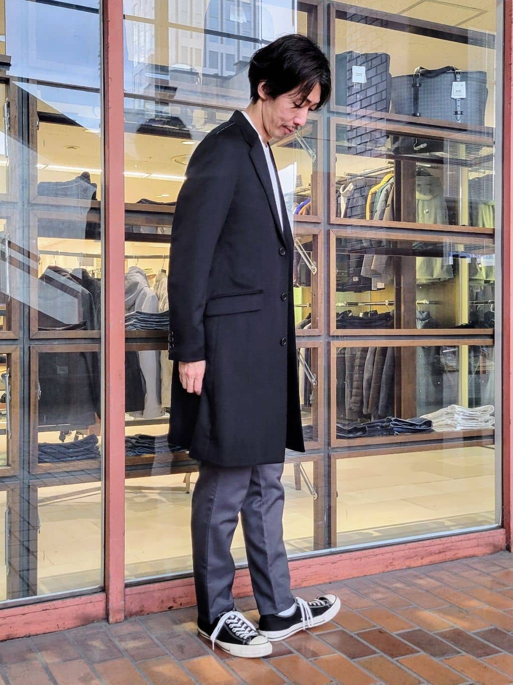piroyaさんの「TAKEO KIKUCHI｜ウールカシミヤブレンド チェスターコート」を使ったコーディネート