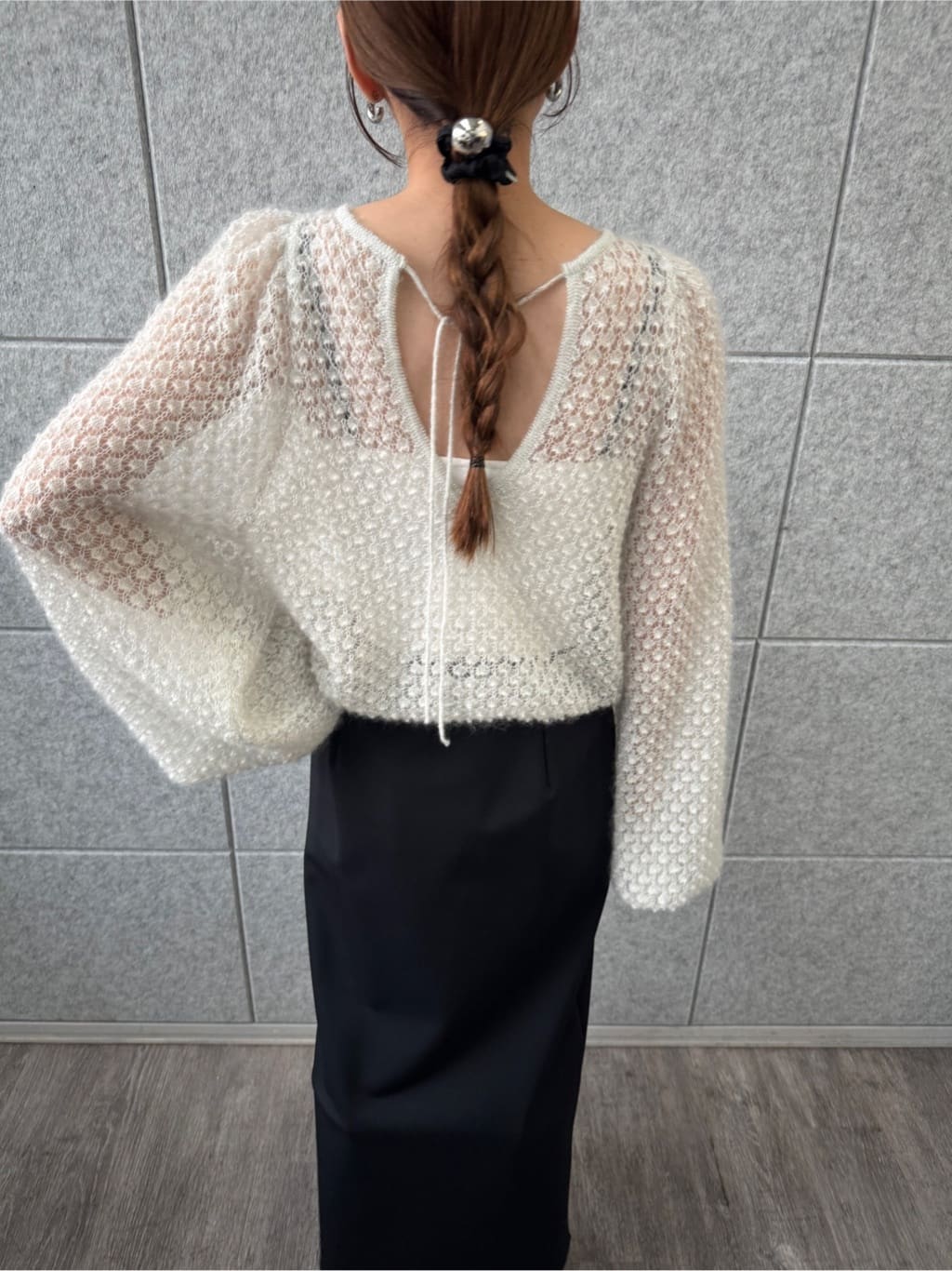 designer yukaさんの「CODE A｜2way sheer mohair pullover」を使ったコーディネート