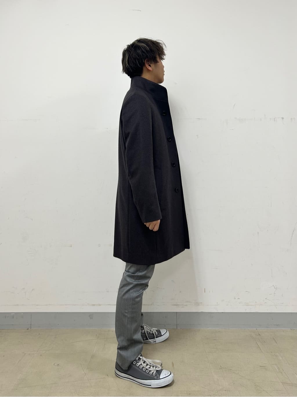 Hiroさんの「TAKEO KIKUCHI｜【ウールカシミヤブレンド】ビーバー調 スタンドカラー コート」を使ったコーディネート