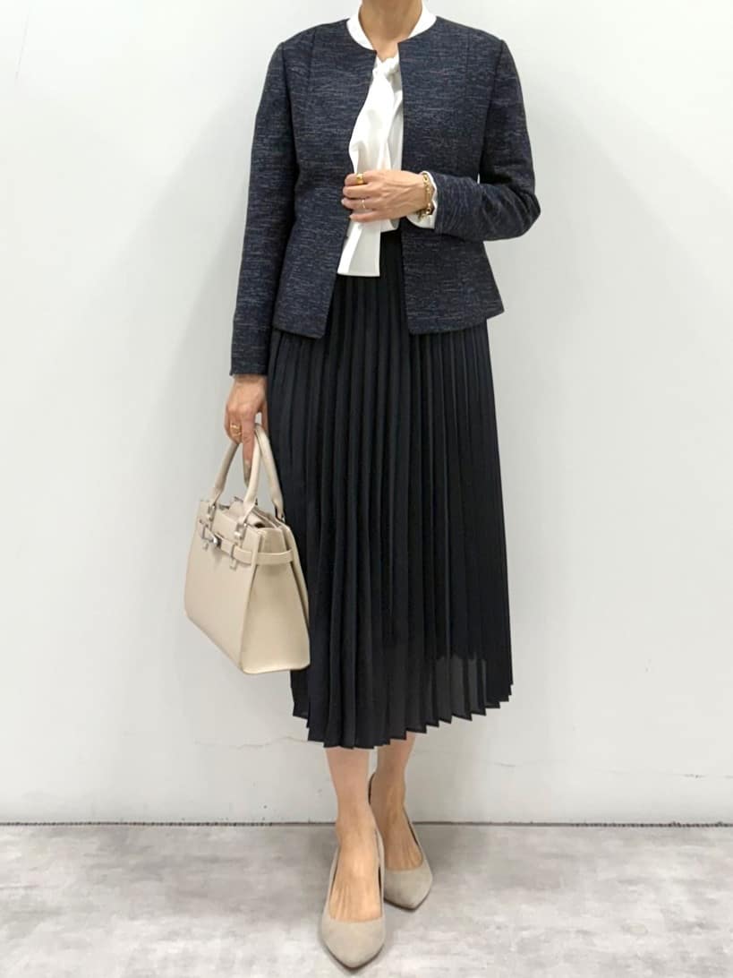 YUさんの「INDIVI｜◆【洗える】ストレッチツィードジャケット」を使ったコーディネート