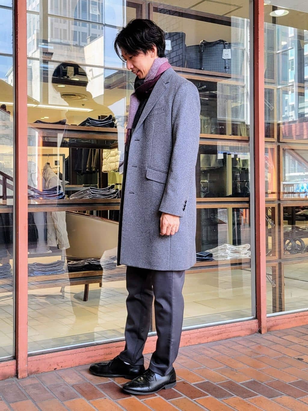 piroyaさんの「TAKEO KIKUCHI｜ウールカシミヤブレンド チェスターコート」を使ったコーディネート