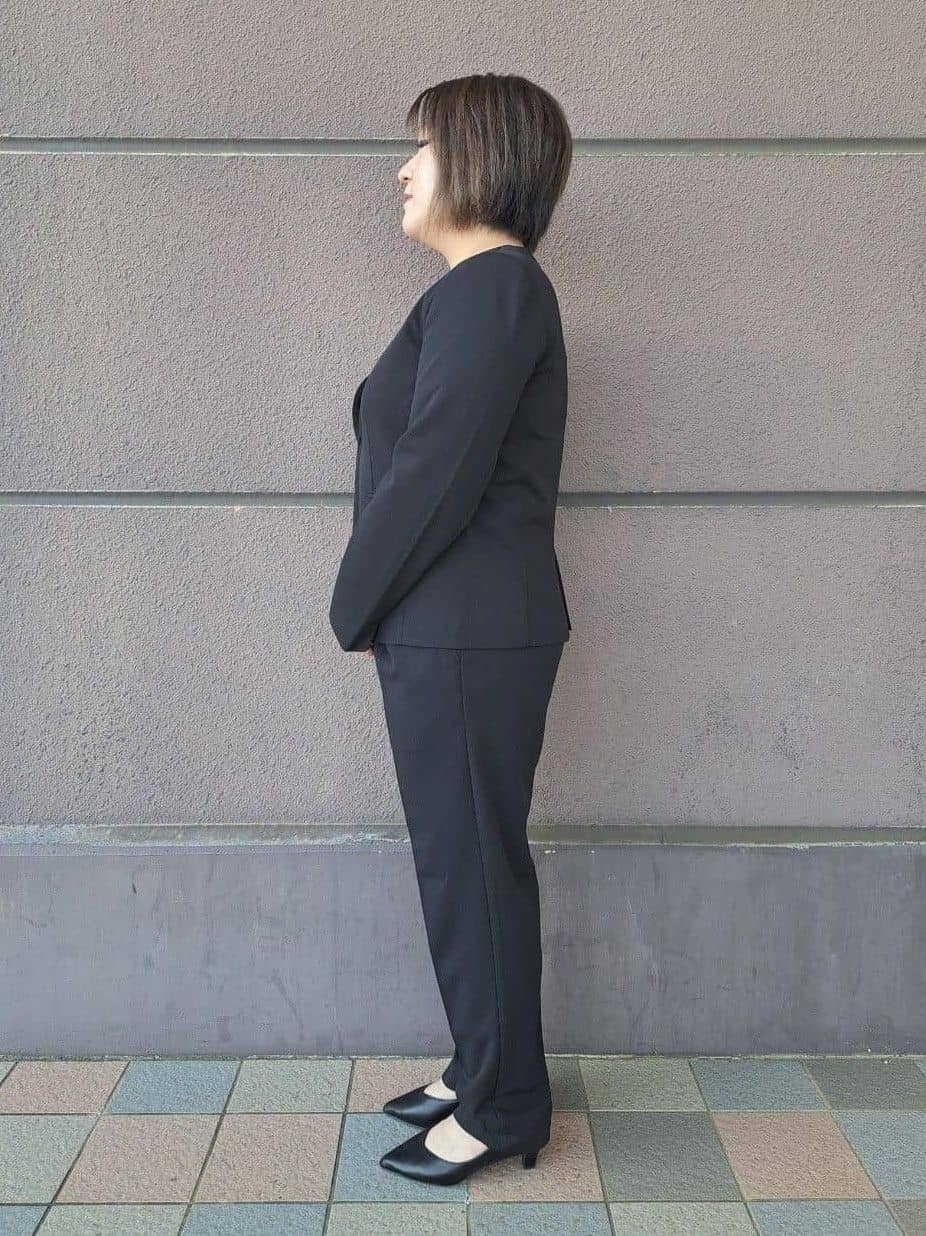 高さんの「SHOO･LA･RUE｜◆【洗える/S-3L/セットアップ可】セレモニーや通勤に カットジョーゼット Vネックジャケット」を使ったコーディネート